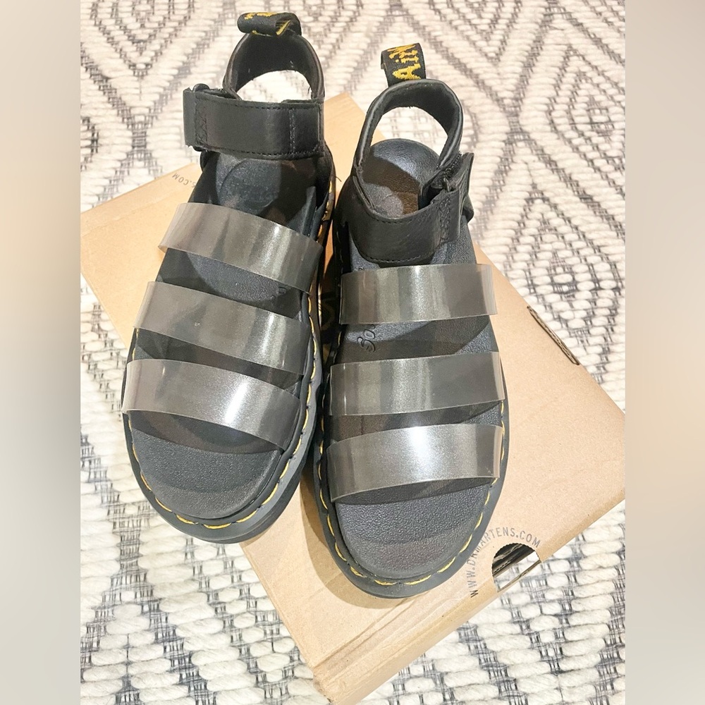 NIB-Dr. Martens Docs Blaire Jelly Glitter Strap Sandals Black Glitter Women’s 7